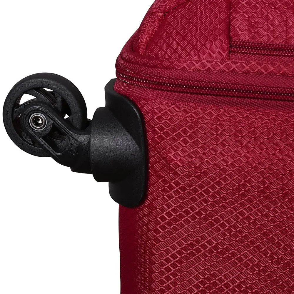 Worlds Lightest 4 Wheel Small Suitcase- Ribbon Red