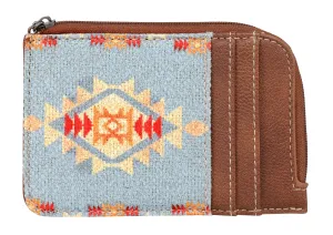 Wrangler Southwestern Art Print Mini Zip Card Case LT Blue