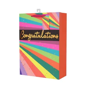 X Large Neon Stripes Gift Bag - 30cm x 42cm x 12cm