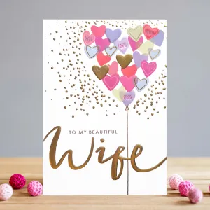 XO009 Birthday Card - Beautiful Wife