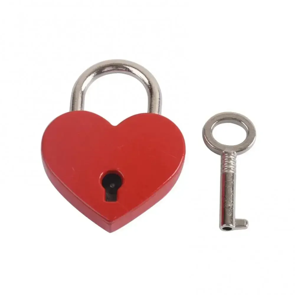 Yeknu Heart Shape Mini Padlock Multicolor Bag Travel Suitcase Case Key Lock Security padlocks Metal  Suitcase Luggage Box Lock gift