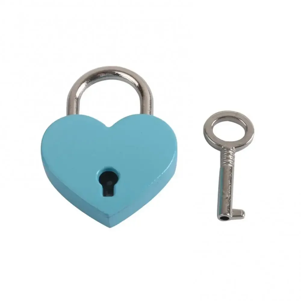 Yeknu Heart Shape Mini Padlock Multicolor Bag Travel Suitcase Case Key Lock Security padlocks Metal  Suitcase Luggage Box Lock gift