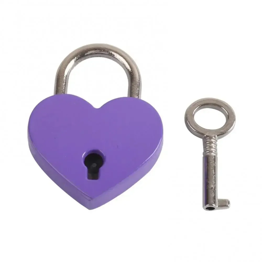 Yeknu Heart Shape Mini Padlock Multicolor Bag Travel Suitcase Case Key Lock Security padlocks Metal  Suitcase Luggage Box Lock gift