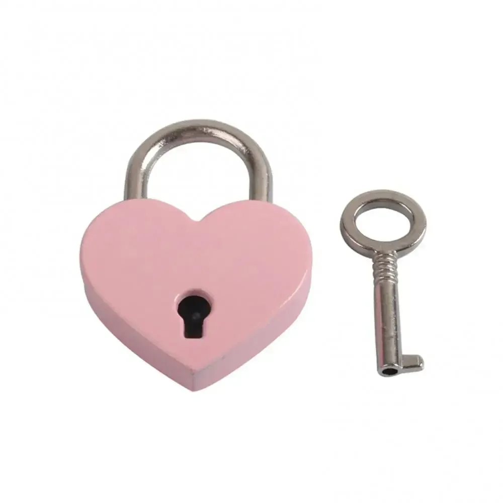 Yeknu Heart Shape Mini Padlock Multicolor Bag Travel Suitcase Case Key Lock Security padlocks Metal  Suitcase Luggage Box Lock gift