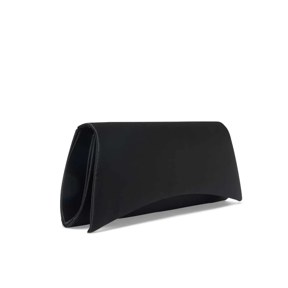 Zoey Evening Bag in Black Satin